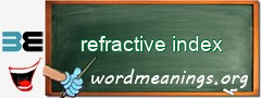 WordMeaning blackboard for refractive index